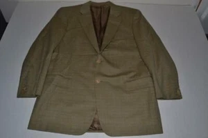 ZANELLA BROWN BLUE PLAID 2 BUTTON BLAZER JACKET MENS SIZE 42R - Picture 1 of 9