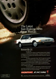Vintage Print Ad 1991 Pontiac Bonneville LE White We Build Excitement Car Auto - Picture 1 of 2