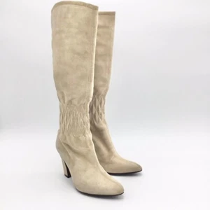 Echte Sergio Rossi "unbenutzt" lange Stiefel Schuhe Leder beige Größe 35 1/2 - Bild 1 von 7