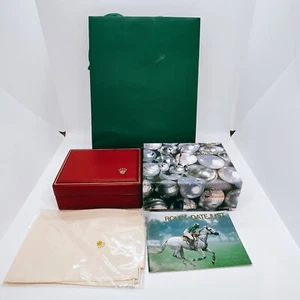 Vintage Rolex Datejust 69173 Red Watch Box Booklets Set 14.00.08 Mint Condition - Picture 1 of 4