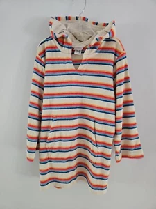 NWOT HANNA ANDERSSON SUMMER STRIPES ECRU LOOP TERRY TOWEL HOODIE S 100 110 4 5 - Picture 1 of 9