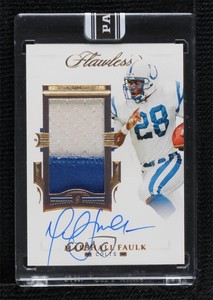 2021 Panini Flawless 2022 Black Box 1/1 Marshall Faulk Patch Auto HOF 7ba