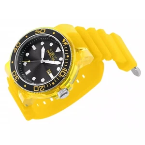 NWT Invicta Men's 52mm GRAND PRO DIVER ANATOMIC Yellow Clear Case Strap SS Watch - Picture 1 of 2