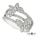 0.75 Carat Natural Diamond Butterfly Ring G SI 14K White Gold