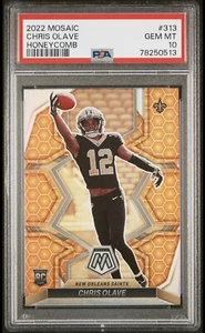 Chris Olave 2022 Panini Mosaic Honeycomb Rookie RC #313 Gem Mint PSA 10 (POP 3) - Picture 1 of 3