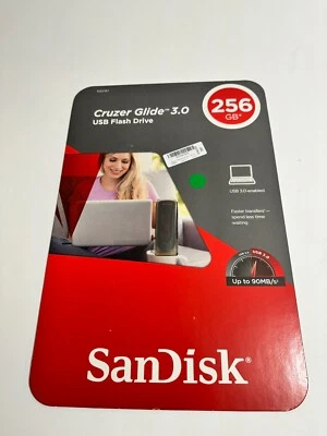 SANDISK CRUZER GLIDE 256GB USB FLASH DRIVE - USB 3.0 Enabled - Image 1 of 3