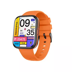 Smart Watch ORANGE Bluetooth Heart Rate Fitness Sport Waterproof For Android iOS - Picture 1 of 8