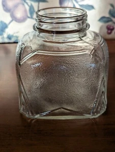 BASE VASO QUADRATO IN VETRO OWENS-ILLINOIS VINTAGE PER LAMPADA AD OLIO (TAGLIA QUARTO)  - Foto 1 di 6