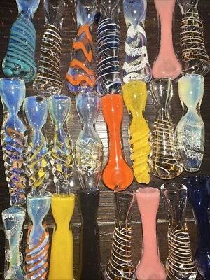 😎 5 PIEZAS 🧡PIPA PARA FUMAR TABACO BATEADOR VIDRIO CHILLUM 💚 COLOR ALEATORIO Foto 1 de 2