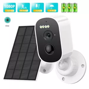 WiFi Solar Panel IP Camera Outdoor Security 1080P HD CCTV PIR Human Detection - Picture 1 of 18