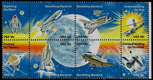 USA, #1912-19 Space Achievements Pane 1981, 8 18c, postfrisch - Bild 1 von 1