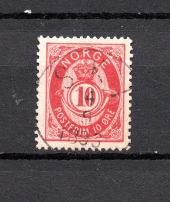 Noruega 1893 sellos antiguos de 10 minerales de posthorn bonito usado esquí Foto 1 de 2