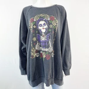 Disney Pixar Coco Day Of The Dead Gray Sweatshirt Size 4X Casual Halloween Comfy - Picture 1 of 10