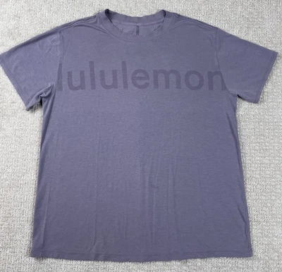 Camiseta Lululemon para mujer talla 8 All Yours camiseta púrpura elástica logotipo deletreado gimnasio Foto 1 de 4
