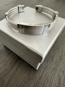 Herren Edelstahl Zopf Armband - modernes griechisches Schlüssel Design, silberfarben  - Bild 1 von 5