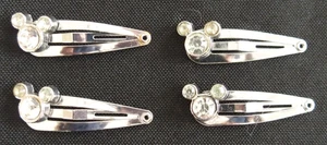 Disney Mickey Mouse Bling Girls Snap Clips Barrettes Hair - Picture 1 of 2
