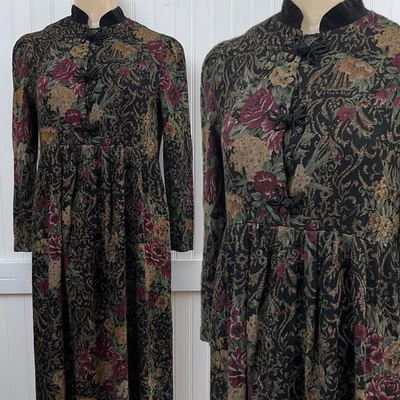 Maxi Vestido Jessica Howard Vintage Floral Tapiz Jacquard Pradera Cottagecore S Foto 1 de 4