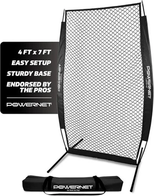 PowerNet Baseball Training Equipment Net, Portable 7' x 4', Black  - Imagem 1 de 4