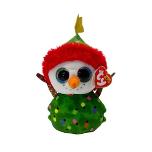 Neu mit Etikett Ty Beanie Boos 8 Zoll GIRLAND der Schneemann Plüsch im Weihnachtsbaum-Outfit - Bild 1 von 6