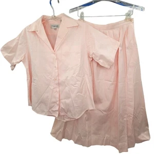 Conjunto Maxi Falda Plisada Blusa Botón Manga Corta Nordstrom Vintage Cottagecore - Imagen 1 de 20