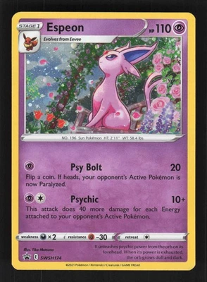 Espeon Promo SWSH: Sword & Shield Promo Cards SWSH174 NM HD SWIRL - Image 1 of 2