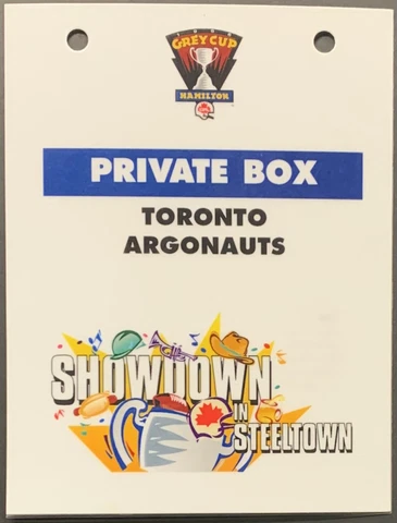 1996 Grey Cup Toronto Argonauts Private Box Ticket Pass CFL Canada Football Cover