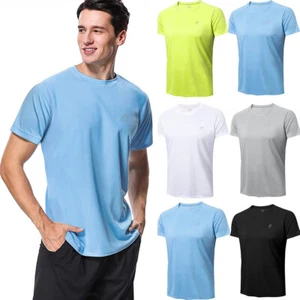 Mens Standard Swim Shirt Rash Guard UPF50+ UV Short Sleeve Fishing Beach T-Shirt - Picture 1 of 30