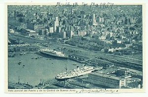 Luftaufnahme Hafen von Buenos Aires Argentinien Postkarte 1957 Z - Bild 1 von 2