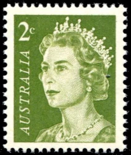 Australia 1966 2c Olive QE2 [white paper] MNH - SG 383 - Image 1 of 1