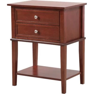 Glory Furniture Newton 2 Drawer Nightstand in Cherry - Picture 1 of 7