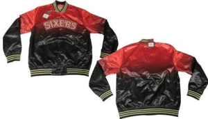New Philadelphia 76ers CNY Mens Sizes Mitchell & Ness Snap Satin Jacket $150 - Picture 1 of 12