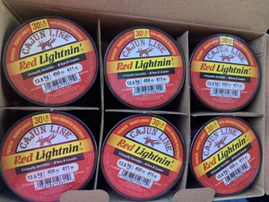 (6 Spools) Cajun Line Red Lightnin 30# Big Game Catfish Mono Bulk 1/4lb Spools - Picture 1 of 4