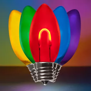 LED Shatterproof FlexFilament C9 Vintage Edison Christmas Light Bulbs, 5 Pack - Picture 1 of 34