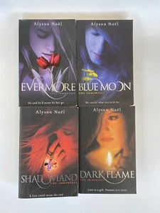 Alyson Noel 4 Book Bundle The Immortals Blue Moon Shadowland Evermore Dark Flame - Picture 1 of 19