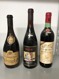 3 BOTTLES OF GRIGNOLINO WINE - CHIANTI - COLLECTIBLE 70s/80s - Picture 1 of 4