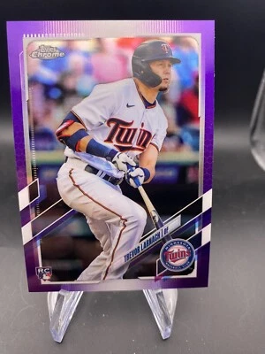 Trevor Larnach - Purple Refractor  - 2021 Topps Chrome Update - MINNESOTA TWINS - Image 1 of 2