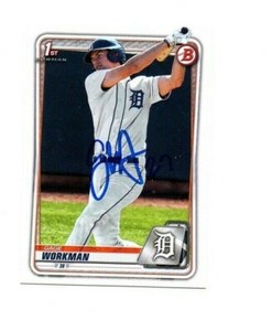 Gage Workman 2020 Bowman IP autographed signed card Detroit Tigers BD-33 ASU h