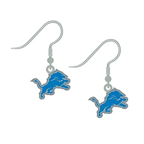 NFL Detroit Lions Earrings J-Hook Logo Small Cover