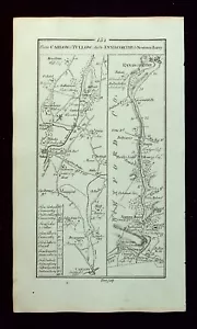 IRELAND, CARLOW, TULLOW, ENNISCORTHY, antique road map, Taylor & Skinner, 1783 - Picture 1 of 4