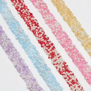 180cm Bling Strass Kunstperlen Selbstklebend Band Klebeband Kristall Streifen - Bild 1 von 17