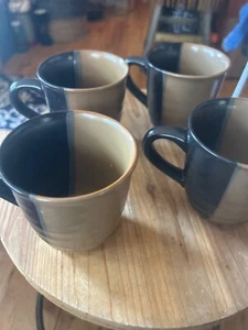 4- SANGO GOLD DUST BLACK COFFEE CUPS MUGS EXCELLENT CONDITION - Picture 1 of 4