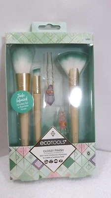 Ecotools Glossy Finish Jade Infused Makeup 3 Powder Brushes Flawless Finish  - Image 1 of 4