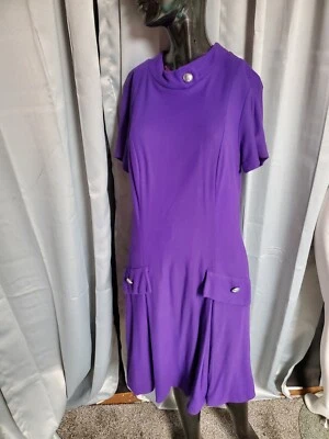 Vestido Estilo Azafata Doble Punto Naranja Acanalado MOD De Colección Años 60 Línea A M Foto 1 de 4