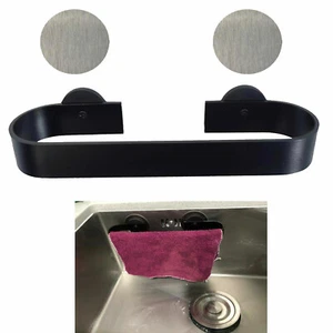 Magnetic Dish Cloth Bar Dish Towel Holder rack for Kitchen Sink w Metal Plate - Picture 1 of 5