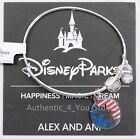 New Disney Parks Alex and Ani Mickey Mouse American Flag Silver Bangle Bracelet 