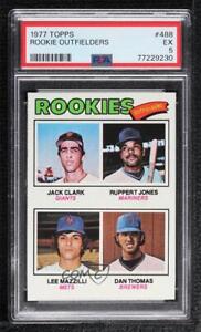1977 Topps Outfielders Jack Clark Ruppert Jones Dan Thomas #488 PSA 5 Rookie RC