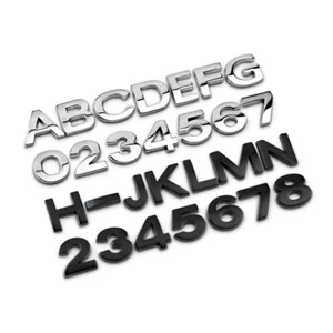 3D DIY Chrome Metal Letter Number Car Motorcycle Character Badge Sticker Decals - Picture 1 of 8