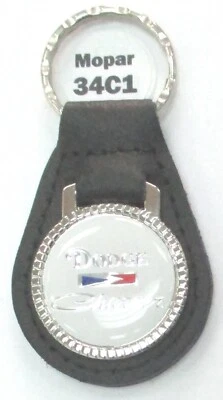 Белое кожаное хромированное кольцо для ключей Dodge CHARGER #34C1 1966 1967 1968 1969 1970 1971 - Изображение 1 из 4
