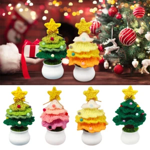 Ramo tejido a mano en maceta árbol de Navidad ganchillo boda decoración del hogar adorno - Imagen 1 de 17