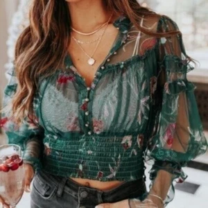 Free People Time For Shine Top Holiday Pop Combo Long Sleeve Blouse Top Size XS - Picture 1 of 9